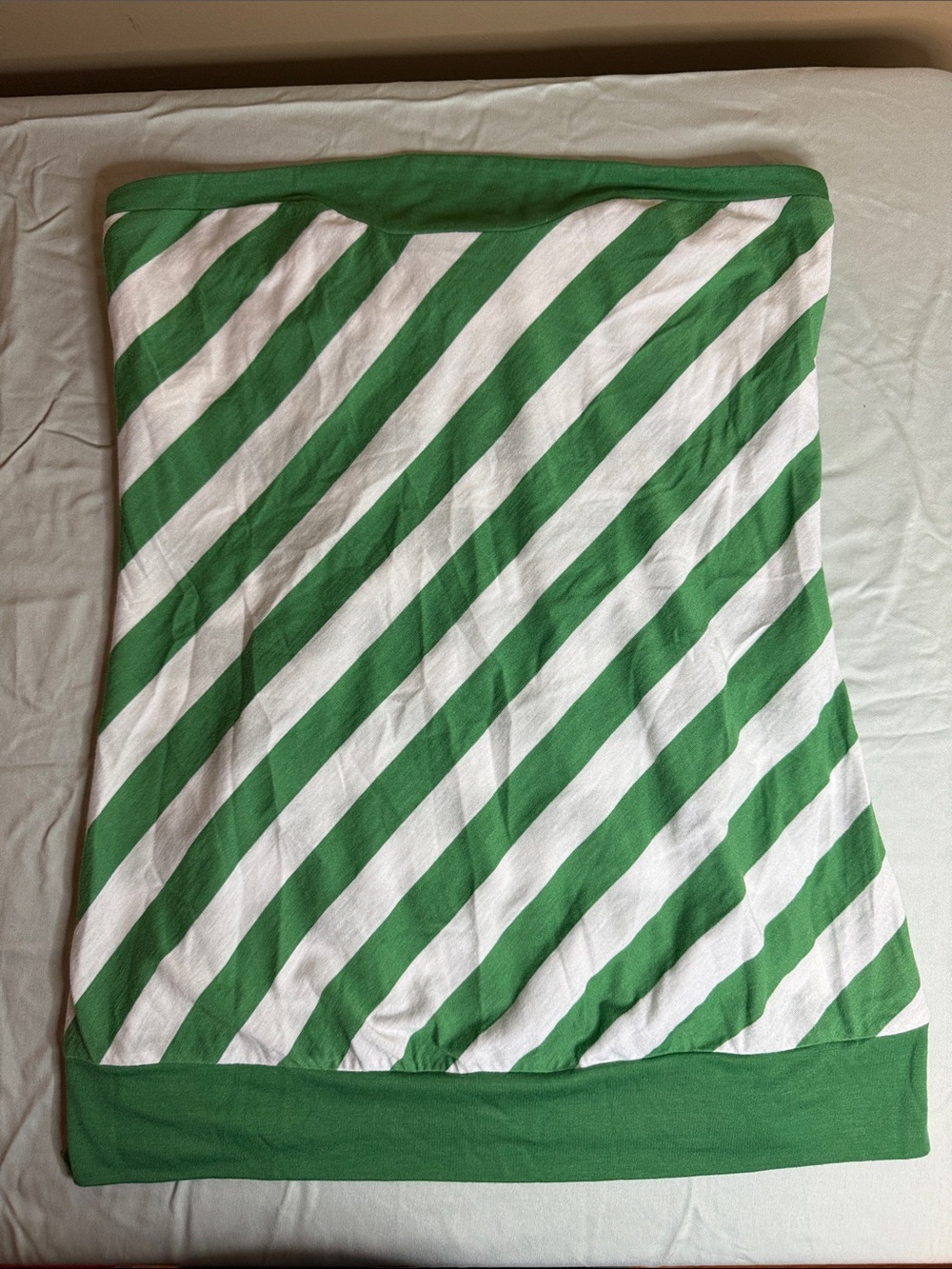 Xhilaration Green & White Striped Strapless Tube Top NWT Medium